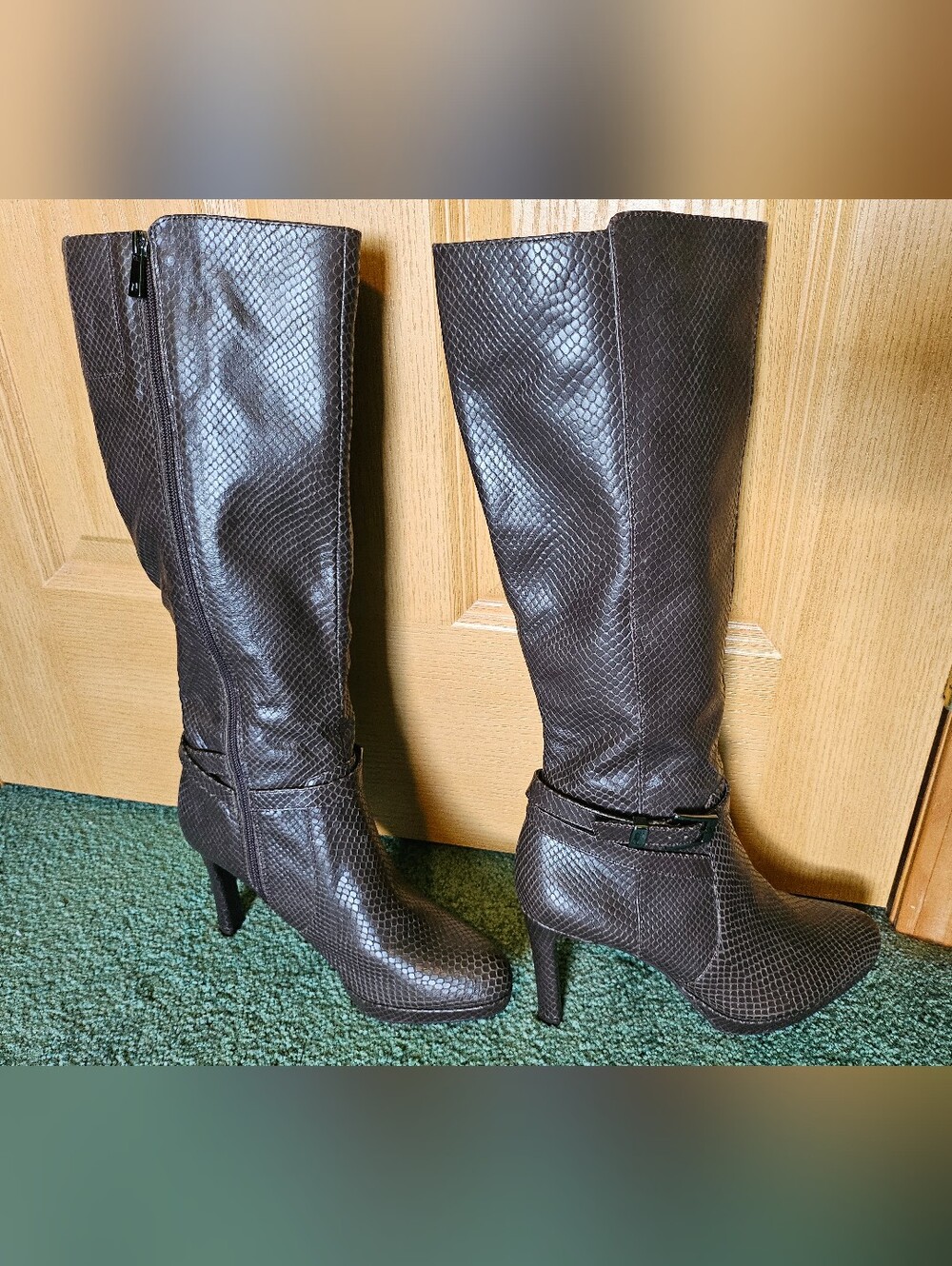 Women's Naturalizer Taelynn Textured Knee-High Boots - Dark Forest Brown